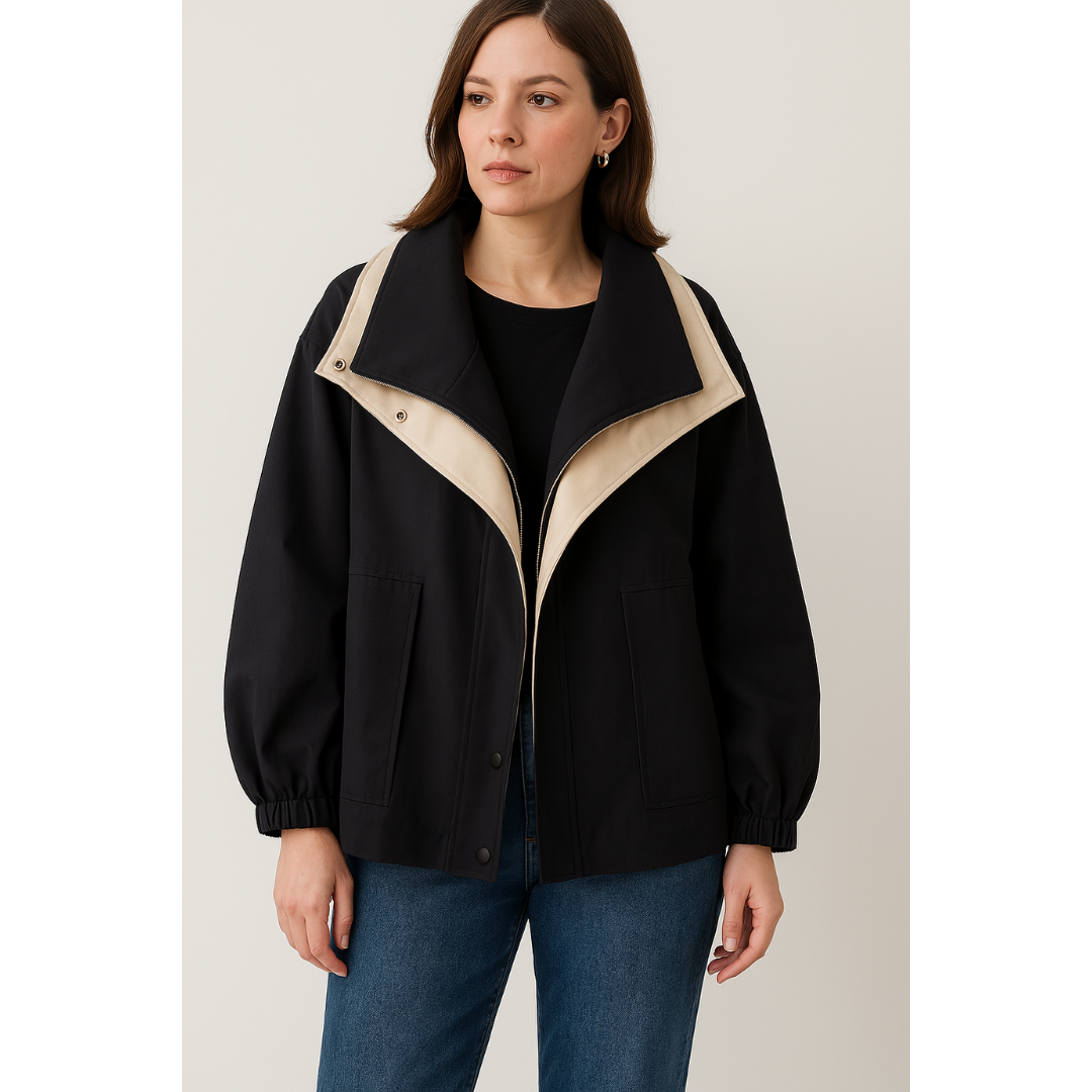 Sandra | Stylish Color-Block Zip-Up Jacket