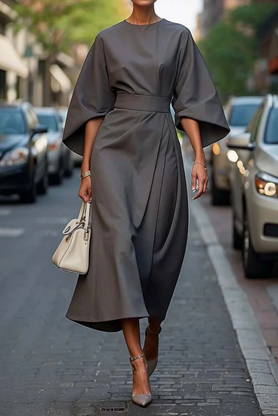 Clare™ | Stylish Belted Maxi Dress