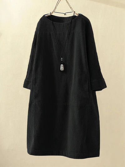 Maya | Relaxed Corduroy Midi Dress