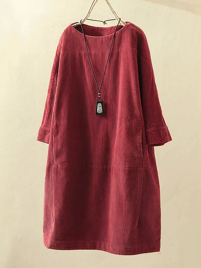Maya | Relaxed Corduroy Midi Dress