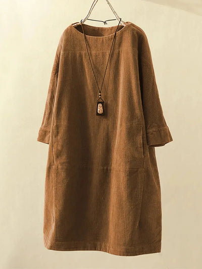 Maya | Relaxed Corduroy Midi Dress