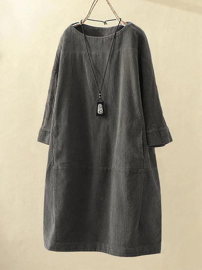 Maya | Relaxed Corduroy Midi Dress