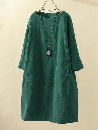 Maya | Relaxed Corduroy Midi Dress